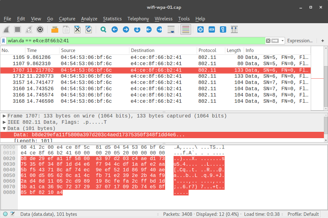 Passive sniffing in 802.11 networks